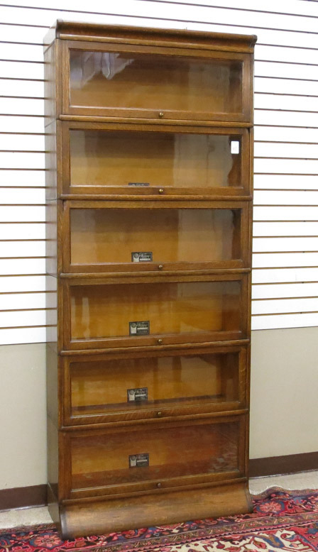 Appraisal: STACKING OAK 'BARRISTER' BOOKCASE The Viking Sectional Bookcase by Skandia