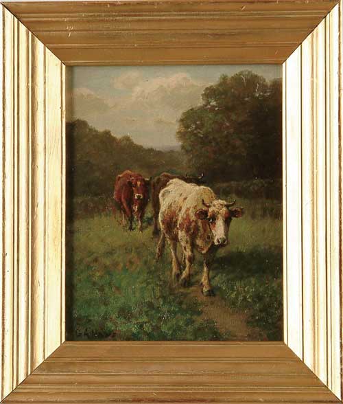 Appraisal: GEORGE ARTHUR HAYS American - THE STRAGGLERS Small oil on