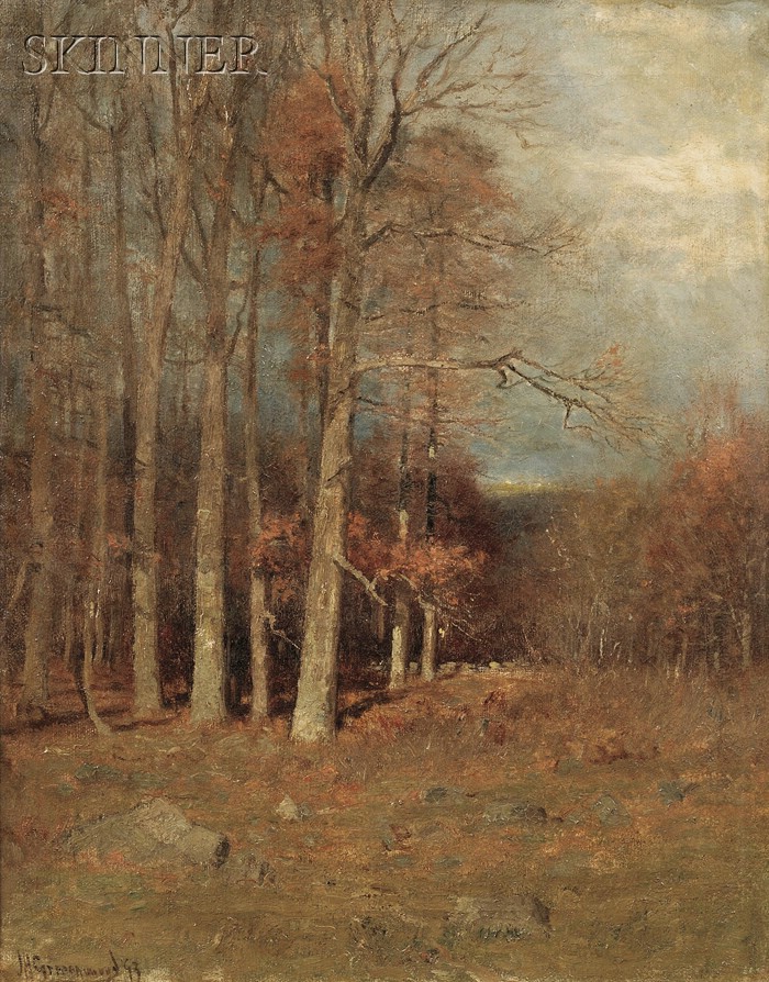 Appraisal: Joseph H Greenwood American - Trees in Autumn Signed and