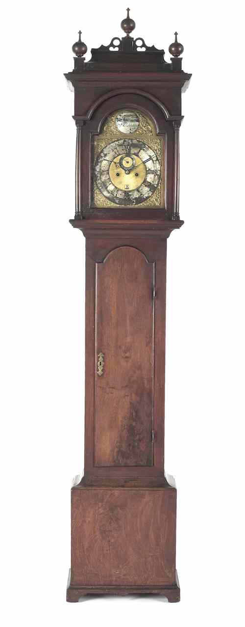 Appraisal: Important Philadelphia Queen Anne walnut tall case clock mid th