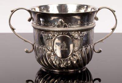 Appraisal: A George I silver porringer Thomas Mason London of twin-handled