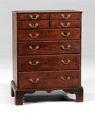 Appraisal: North Carolina Chippendale chest of drawers yellow pine throughout very