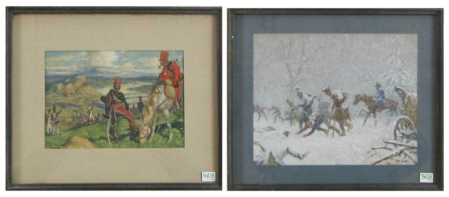 Appraisal: CHARLES C HOFFBAUER TWO WATERCOLORS AND GOUACHES ON PAPER Massachusetts