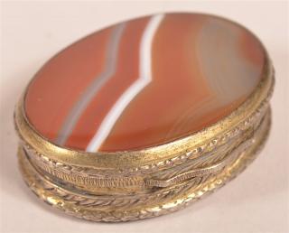 Appraisal: Antique Gold Flashed Silver Snuff Box Antique Gold Flashed Silver