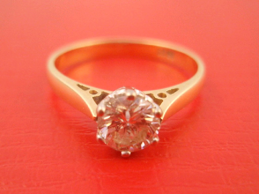 Appraisal: A solitaire diamond ring mounted estimated weight ct to yellow