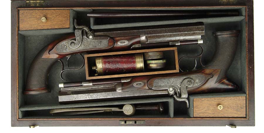 Appraisal: CASED PAIR OF CONSTABLE TARGET PISTOLS Cal Marked R CONSTABLE