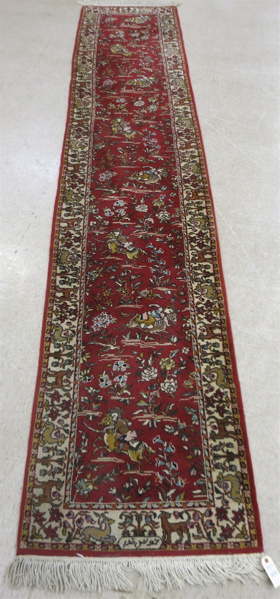 Appraisal: SIGNED PERSIAN TABRIZ RUNNER East Azerbaijan Province northwestern Iran horse