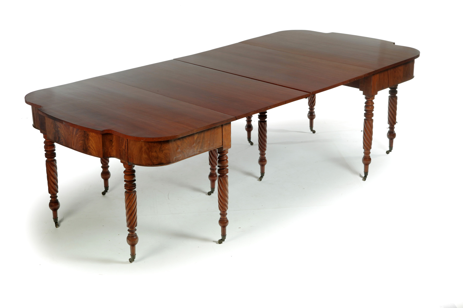 Appraisal: TWO-PART OHIO RIVER VALLEY CLASSICAL DINING TABLE Ca cherry Shaped