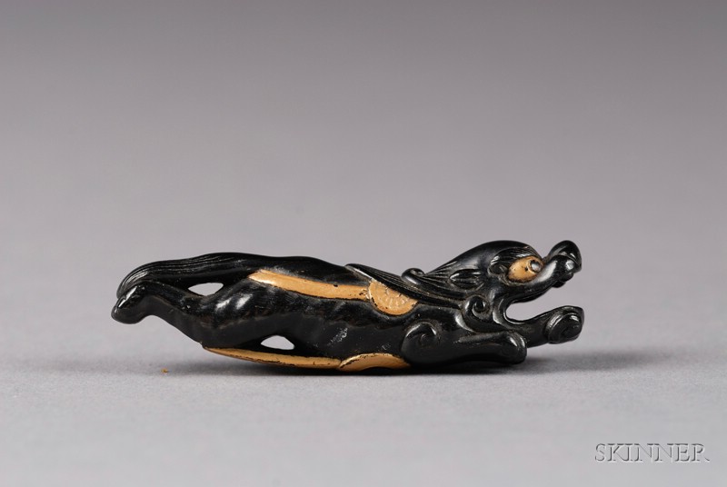 Appraisal: Lacquered Wood Netsuke th century carved in the form of