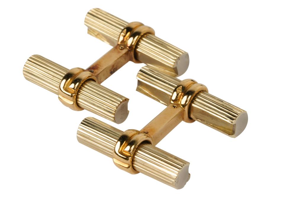 Appraisal: PAIR OF BOUCHERON KARAT YELLOW GOLD CUFFLINKSsigned 'Boucheron OR '