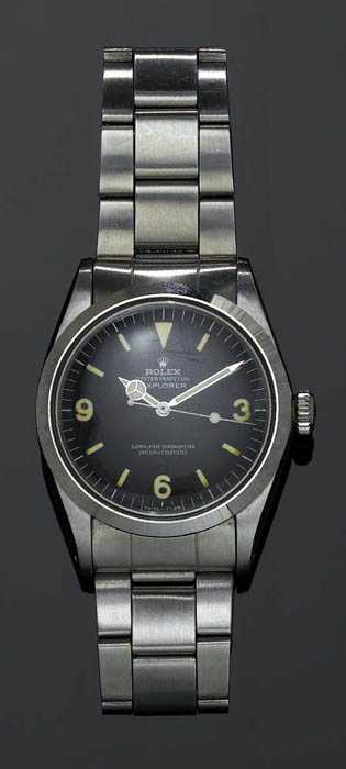 Appraisal: GENTLEMAN'S WRISTWATCH AUTOMATIC ROLEX EXPLORER from the s Steel Case