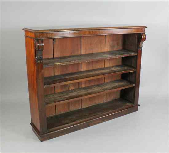 Appraisal: A Victorian mahogany dwarf open bookcase with brass cabinet makers