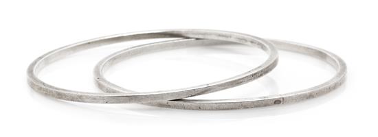 Appraisal: Sale Lot A Pair of Sterling Silver Bangle Bracelets Allen