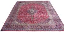 Appraisal: Semi-Antique Kashan circa 's Large are carpet features a busy