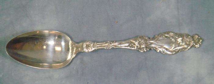 Appraisal: Whiting Lily pattern sterling silver tablespoon l TO Estimate -