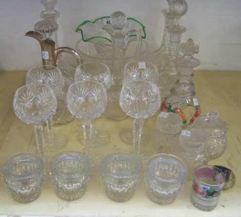 Appraisal: A quantity of cut glass wares including a set of