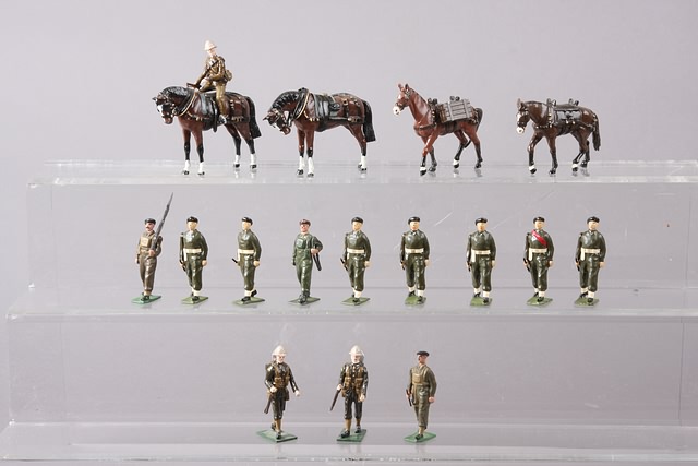 Appraisal: Lot of figures mules horses Metal by Fusilier and converted