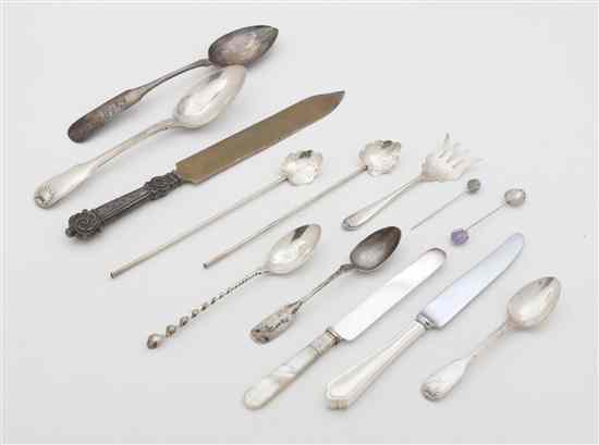 Appraisal: A Collection of Silver and Silverplate Flatware comprising a set