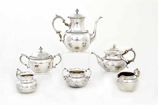 Appraisal: Whiting sterling coffee set and tea service New York late