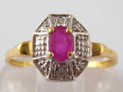 Appraisal: A Yellow metal tests carat gold ruby and clear stone