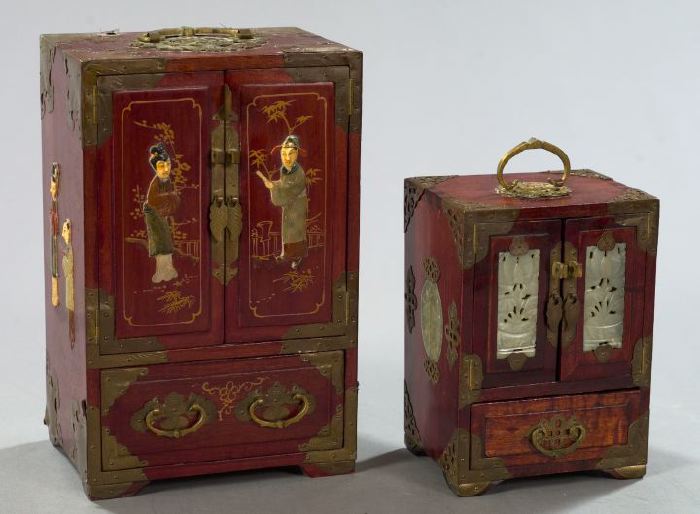 Appraisal: Two Oriental Jewelry Cabinets first quarter th century one a