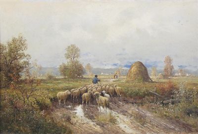 Appraisal: Felix Saturnin Brissot de Warville French - Shepherd and flock