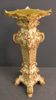 Appraisal: Ceramic plant stand Ornate ceramic plant stand th century h