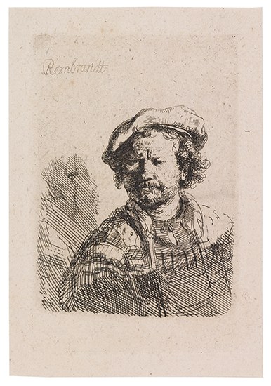 Appraisal: REMBRANDT VAN RIJN Self Portrait in a Flat Cap and