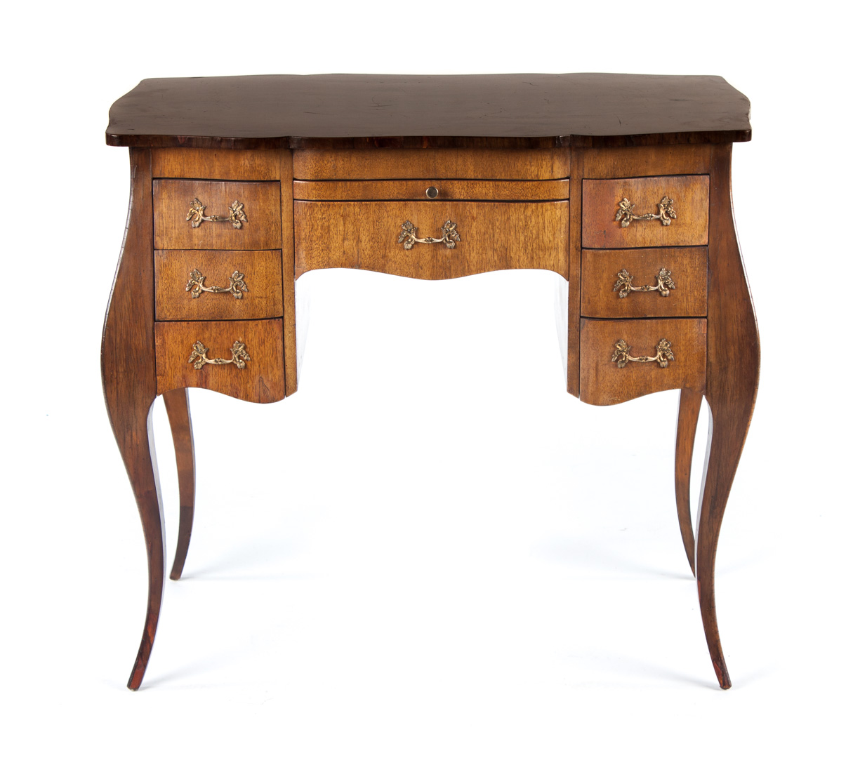 Appraisal: Louis XV style walnut bonheur du jour shaped center drawer