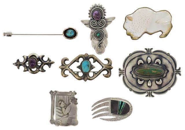 Appraisal: lot of Native American and Southwest silver brooches and pendant-brooches