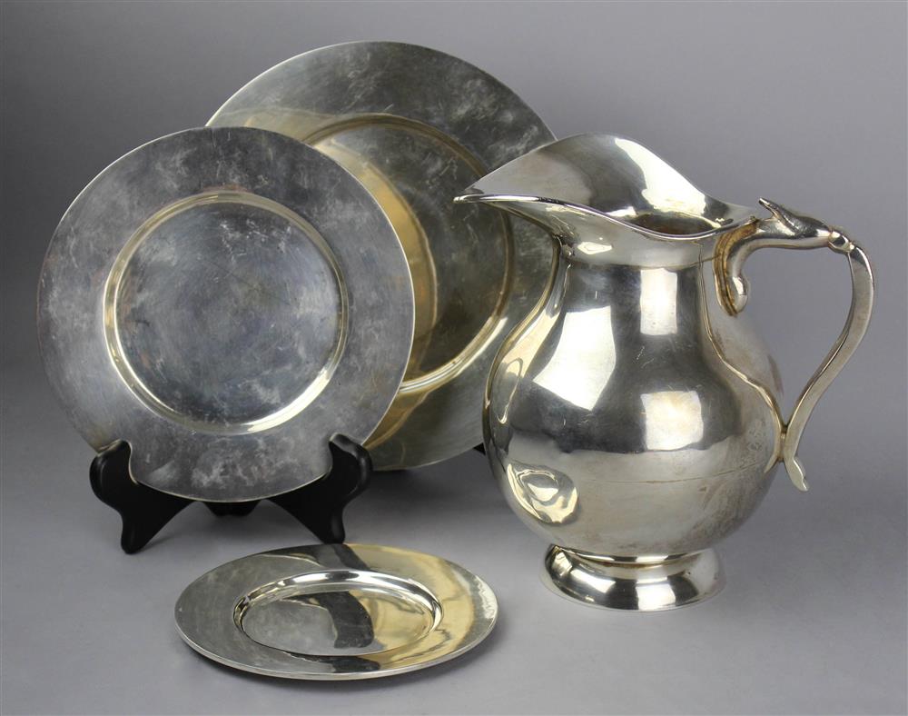 Appraisal: FOUR MEXICAN SILVER ARTICLES including a Taxco pitcher h in