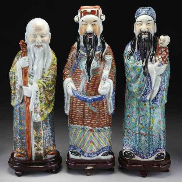 Appraisal: Chinese Qing famille rose porcelain immortals Tallest ''H Circa -