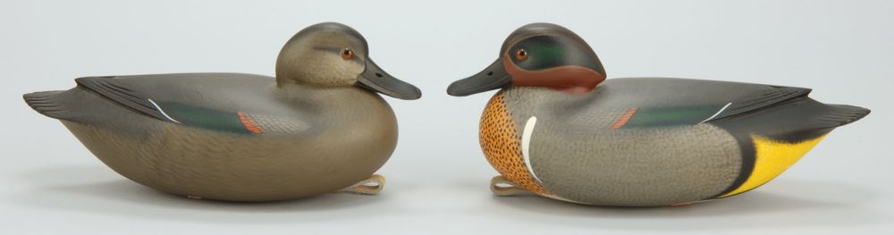 Appraisal: PAIR OF GREEN-WINGED TEAL DECOYS By Fred Brown of Point