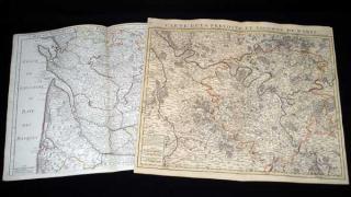 Appraisal: Pcs Guillaume Delisle ANTIQUE ENGRAVED FRENCH REGIONAL MAPS Paris Bordeaux