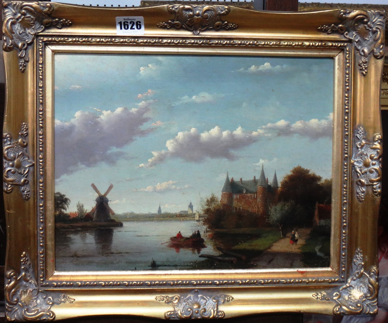 Appraisal: Circle of Petrus Johannes Schotel River scene oil on panel