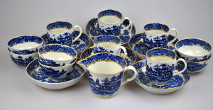 Appraisal: A mid th century First Period Worcester blue white tea