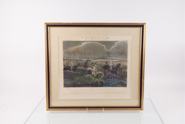 Appraisal: Framed Print First Steeplchase on Record Plate By Henry Thomas