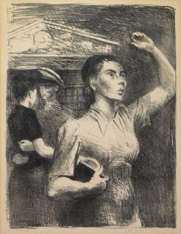 Appraisal: RAPHAEL SOYER SOCIAL REALIST FAREWELL ETCHING New York - Depicts