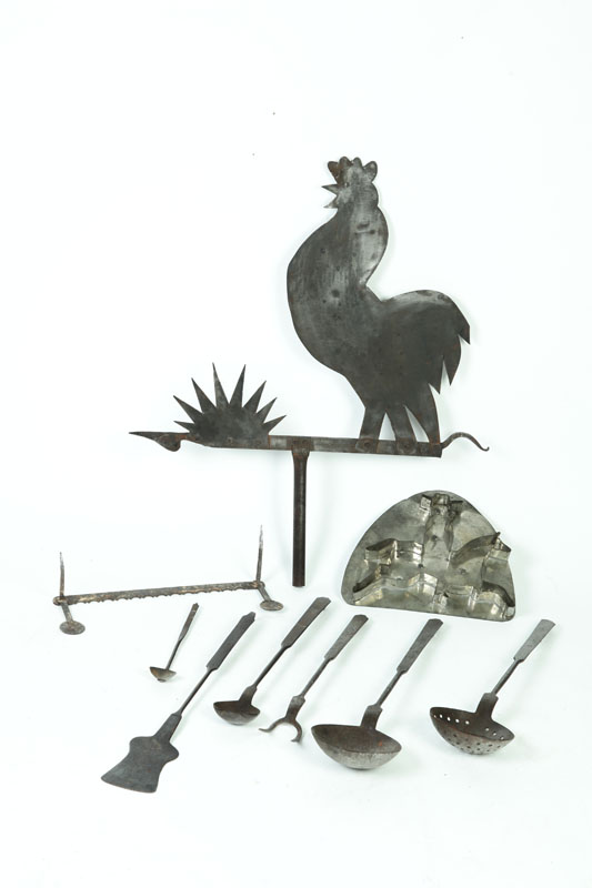 Appraisal: GROUP OF ITEMS American th and th century Wrought iron