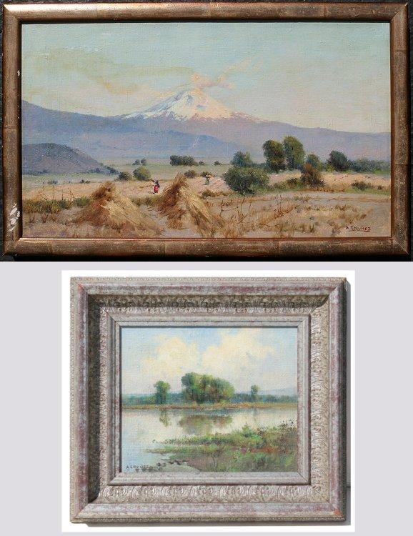 Appraisal: NUNEZ Armando Garcia Mexican th C Pair of Landscapes OIL