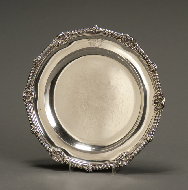 Appraisal: George III Silver Service Plate Paul Storr London Having an