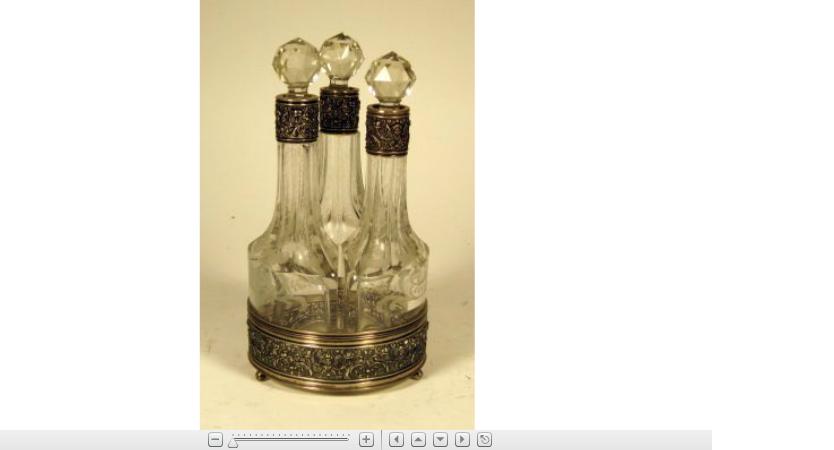 Appraisal: Dutch silver mounted cut glass cruet standmark for herbert hooijkaas