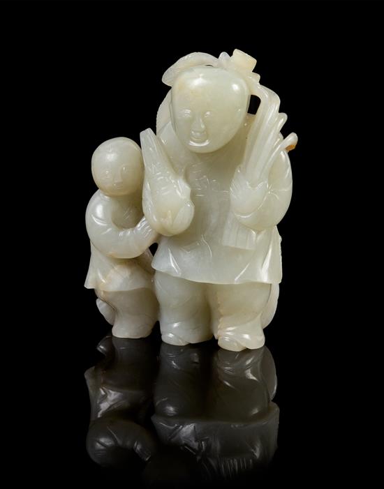 Appraisal: Sale Lot A Chinese Carved Jade Figural Group th th