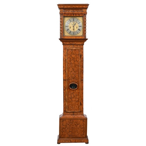 Appraisal: A walnut and floral marquetry eight day longcase clock Johannes