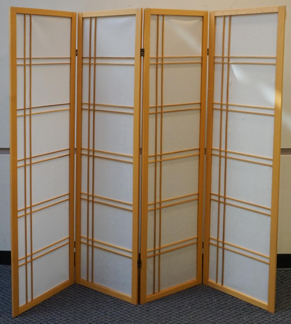 Appraisal: Contemporary Four-Fold Floor Screen Each panel x in x cm