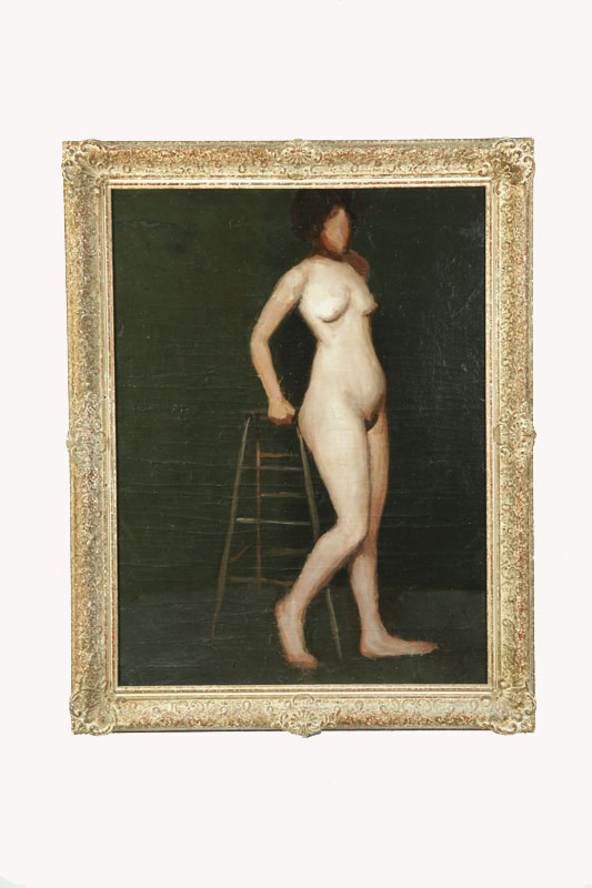 Appraisal: FEMALE NUDE AMERICAN SCHOOL TH CENTURY Oil on canvas illegible