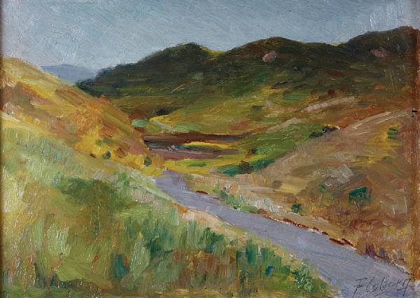 Appraisal: Private Collection Landscape with stream believed to be Sespe Creek