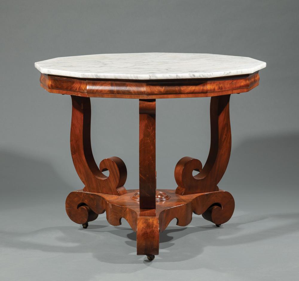 Appraisal: American Mahogany Center Table mid- th c New York dodecagonal