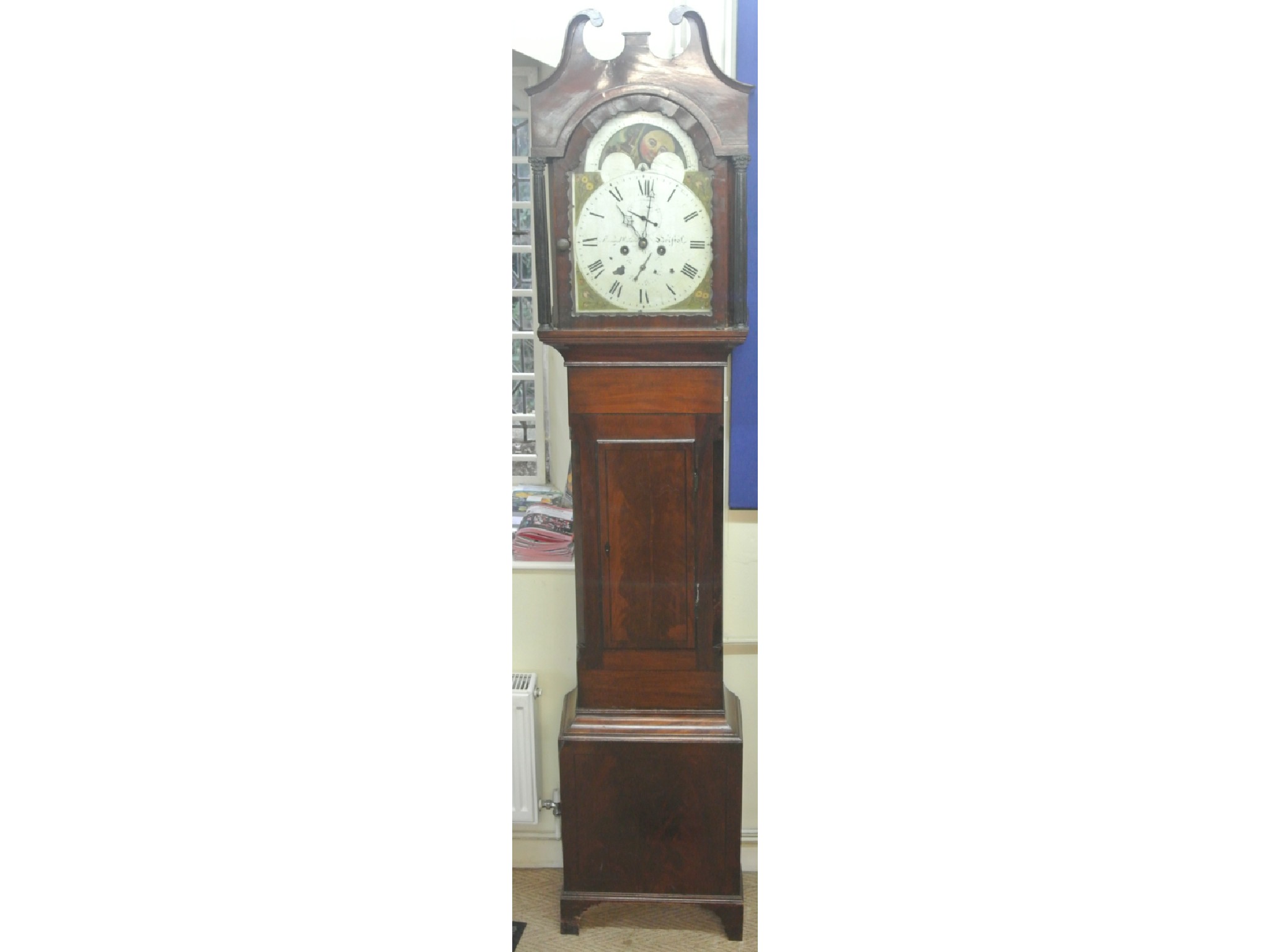 Appraisal: A Regency mahogany longcase clock the hood with Corinthian caps