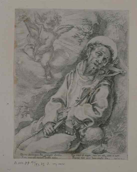 Appraisal: FRANCESCO VANNI Italian - ST FRANCIS etching with thread margins